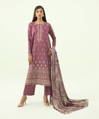 3 Piece - Embroidered Linen Suit