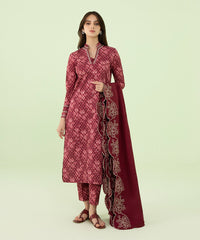 3 Piece - Embroidered Dobby Suit