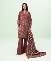 3 Piece - Embroidered Khaddar Suit