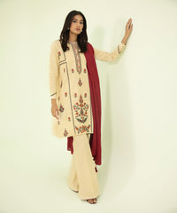 3 Piece - Embroidered Khaddar Suit