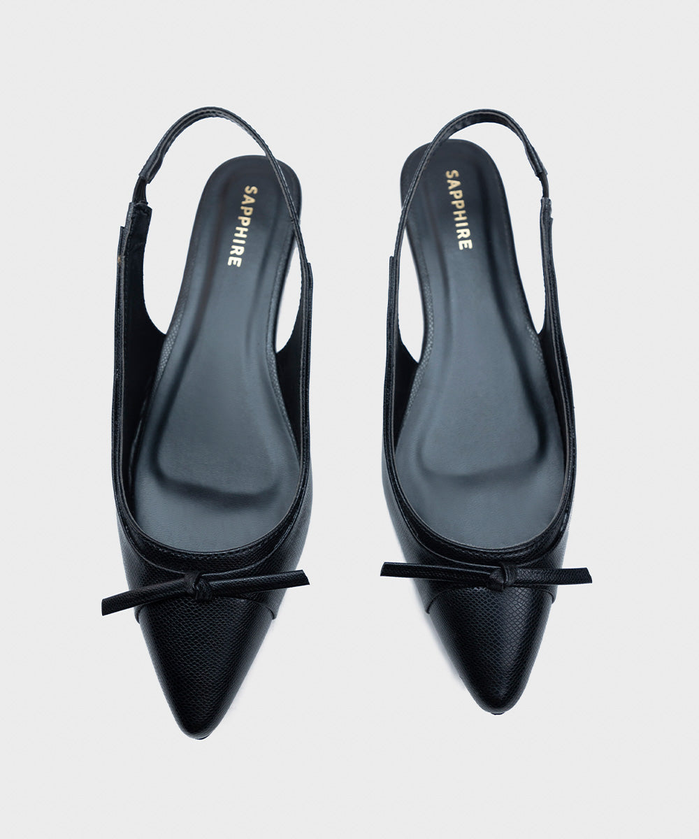 Black Pointed-Toe Slingback