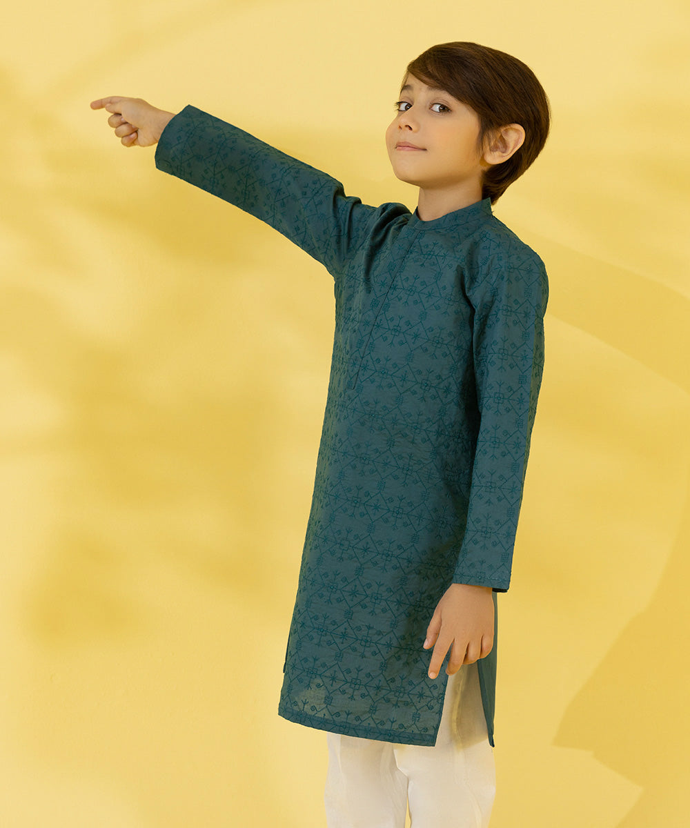 Embroidered Cambric Kurta