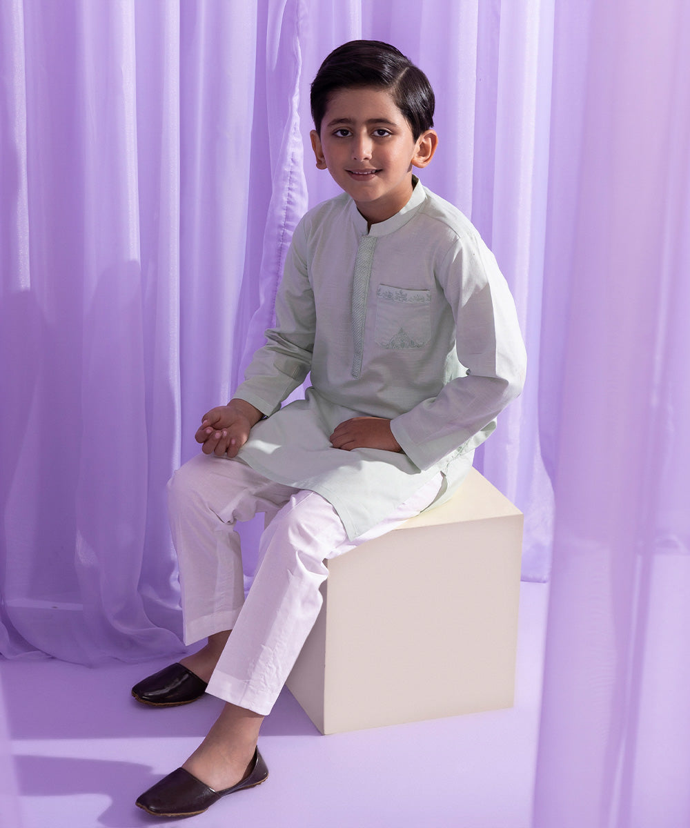 Embroidered Cambric Kurta