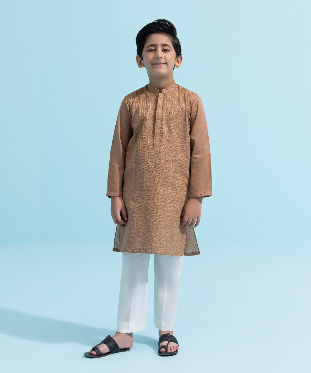 Embroidered Dobby Kurta