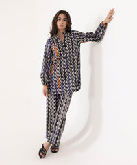 2 Piece - Printed Lycra Lawn Suit