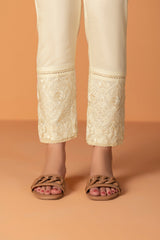 Embroidered Cambric Cigarette Pants