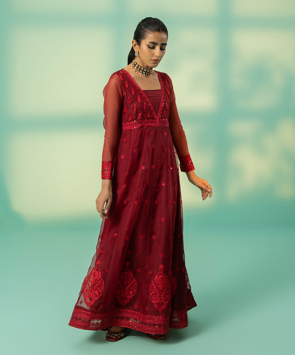 Embroidered Organza Peshwas