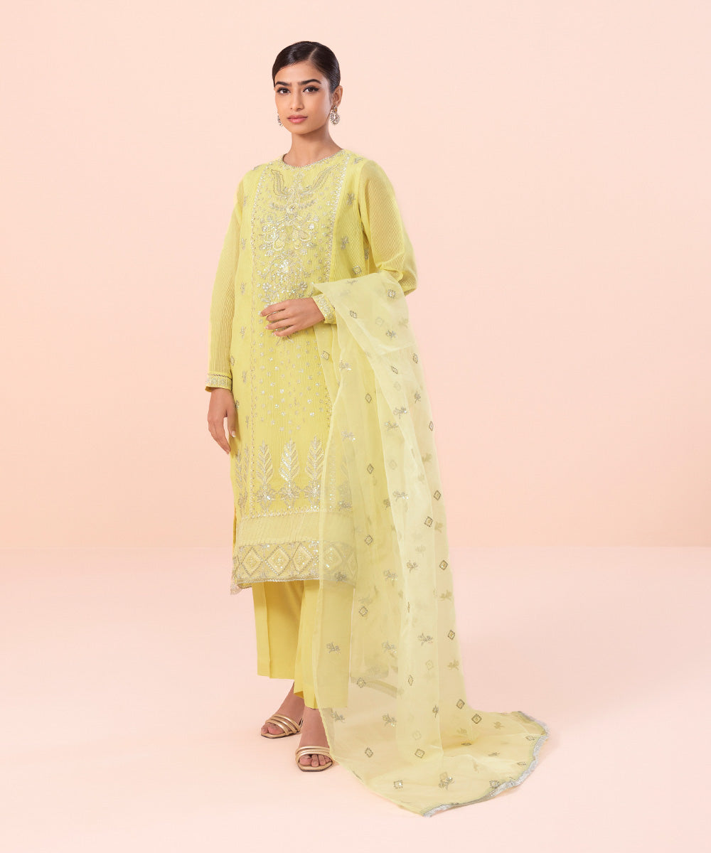 3 Piece - Embroidered Karandi Suit