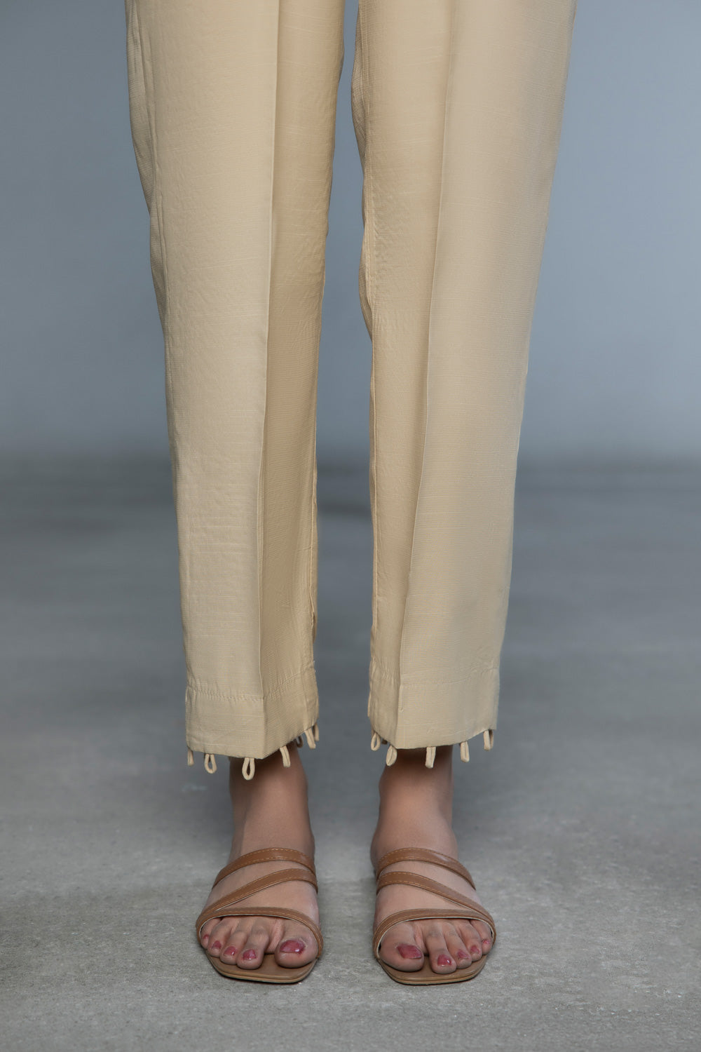 Raw Silk Straight Pants