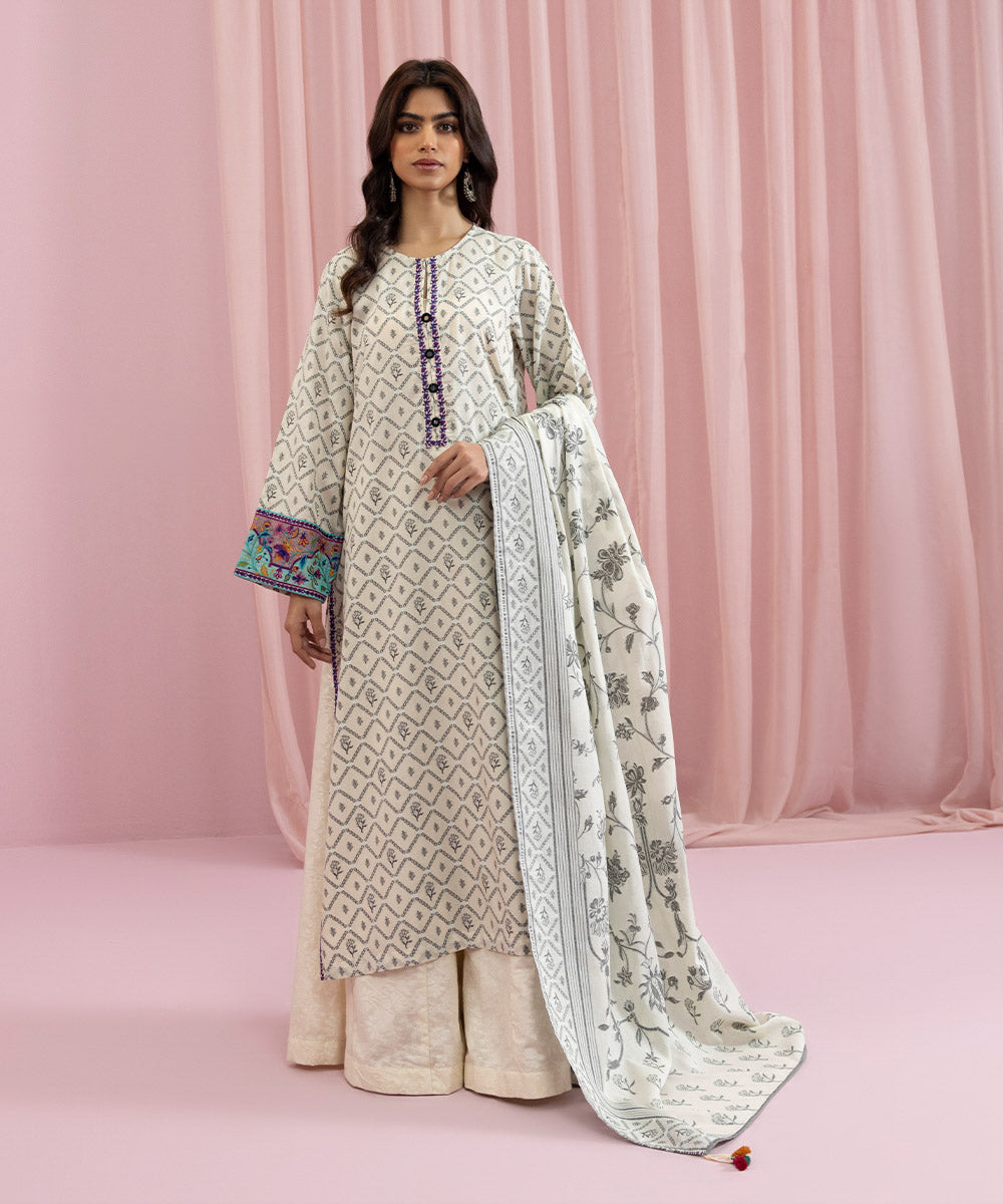 2 Piece - Embroidered Jacquard Suit