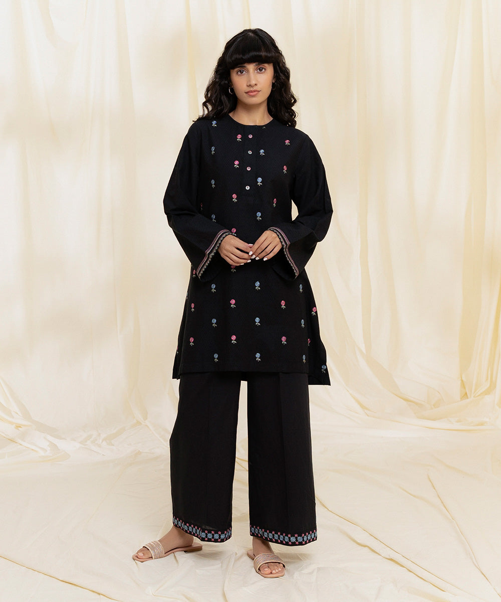 2 Piece - Embroidered Recycled Cotton Suit