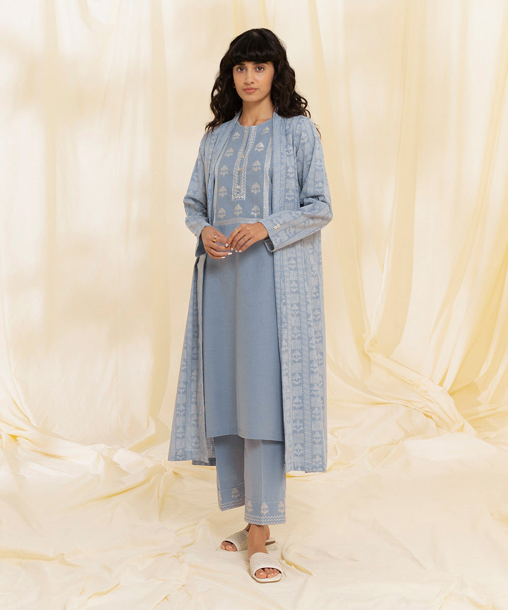 2 Piece - Embroidered Recycled Cotton Suit