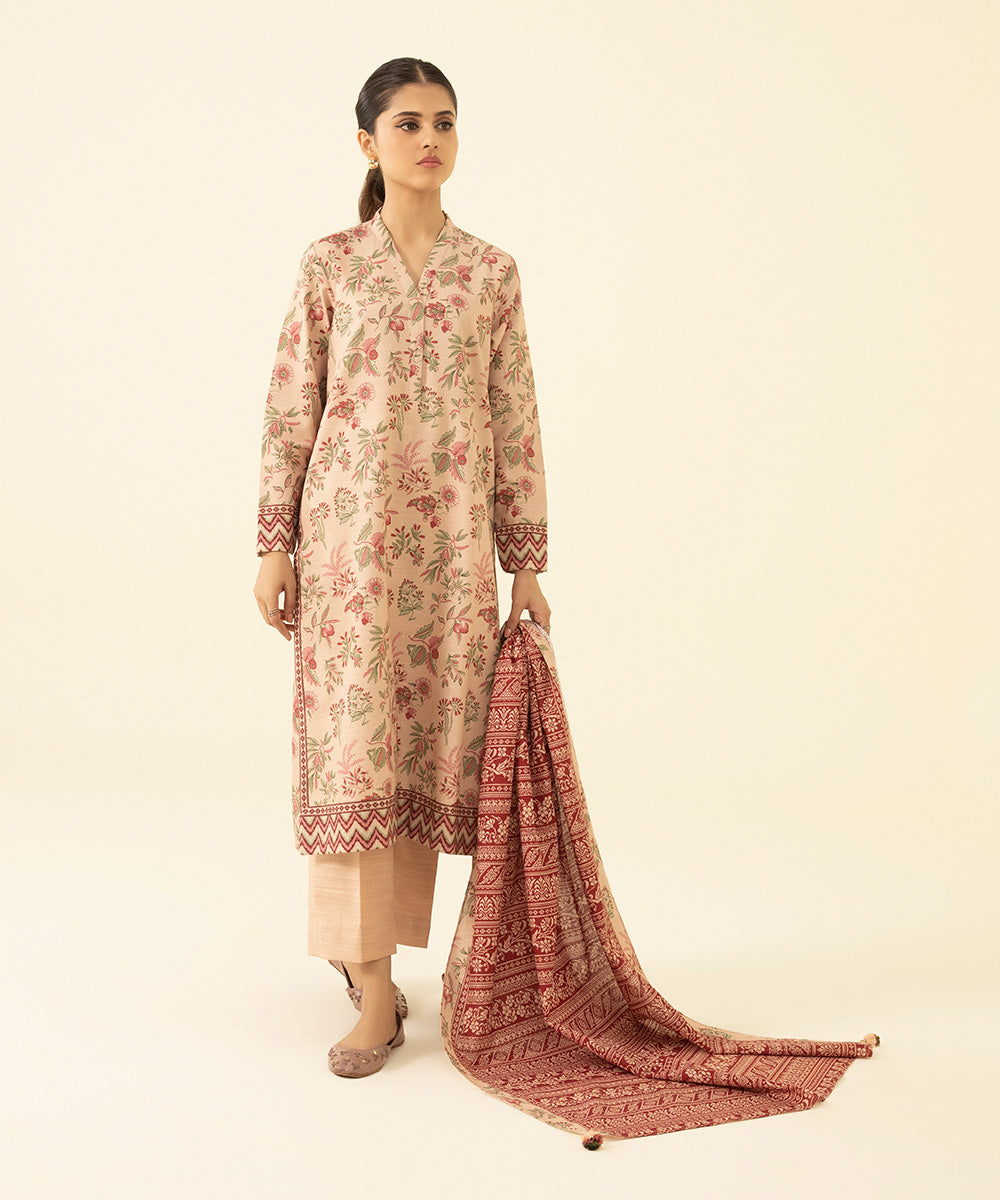 2 Piece - Printed Khaddar Suit