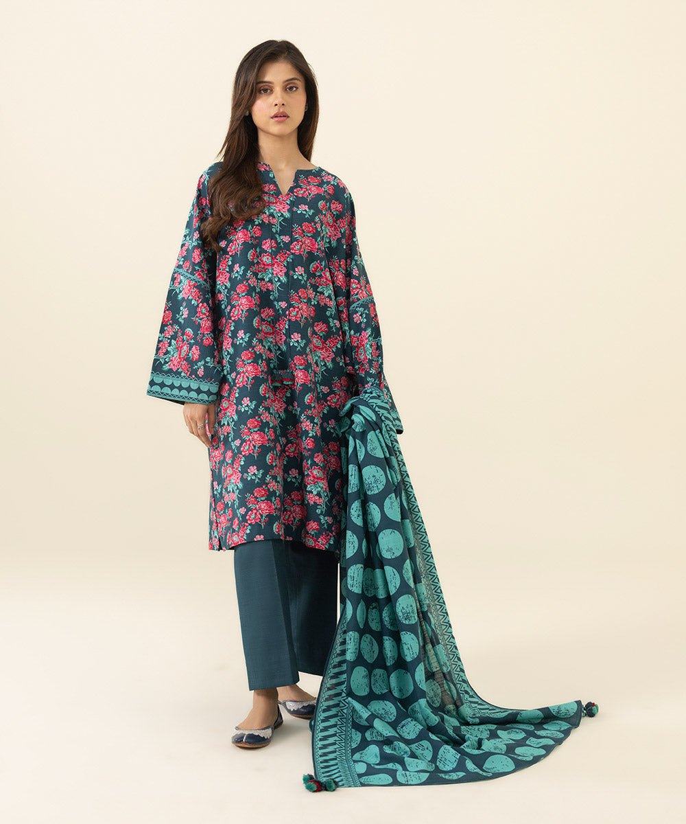 2 Piece - Printed Khaddar Suit