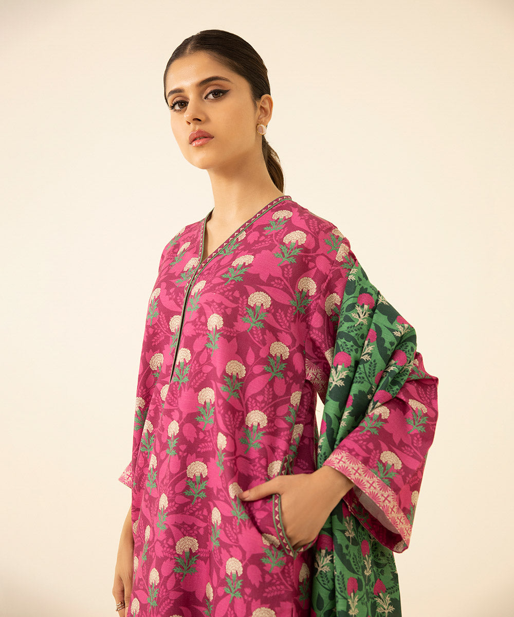 2 Piece - Printed Khaddar Suit