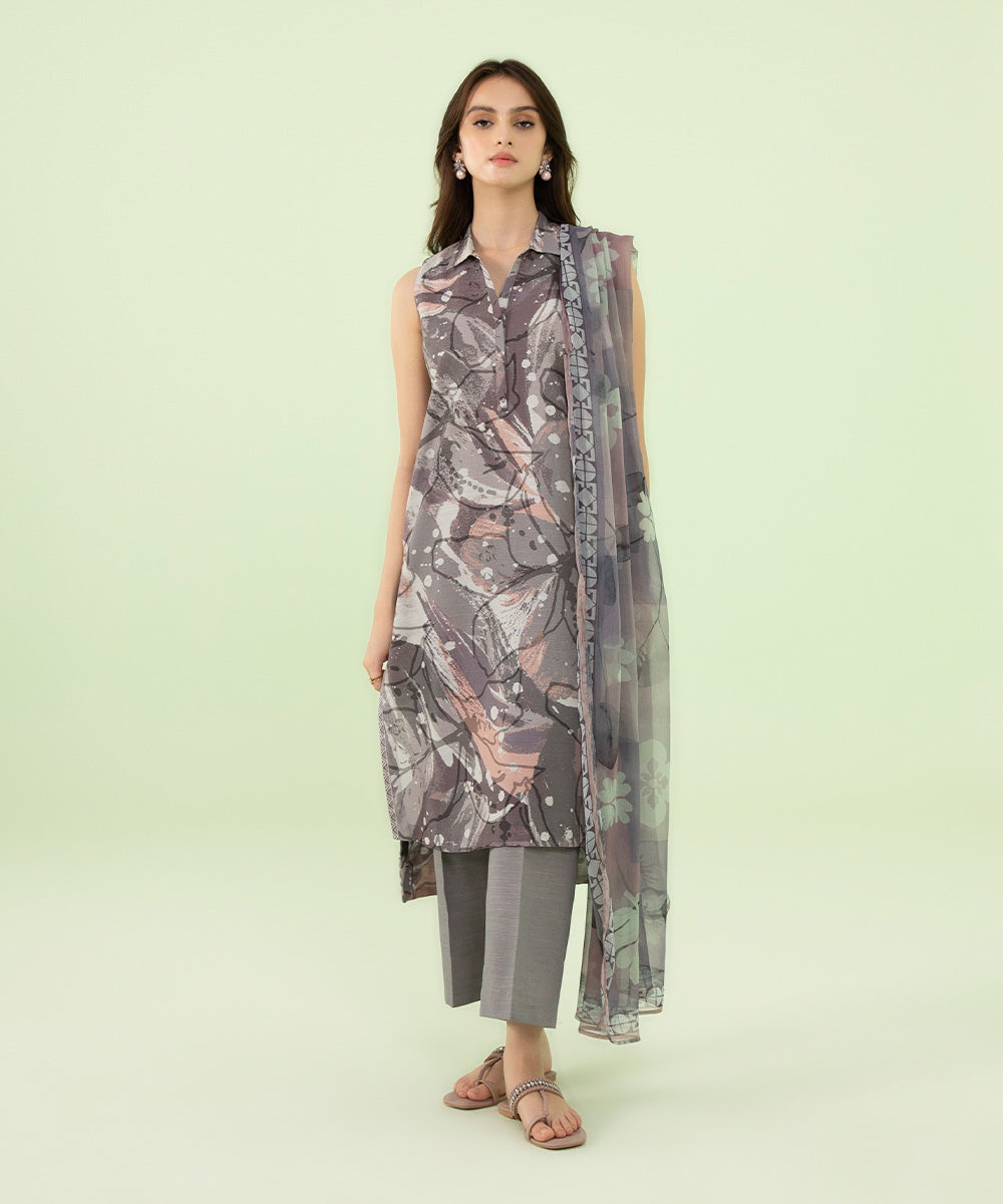 2 Piece - Printed Khaddar Suit