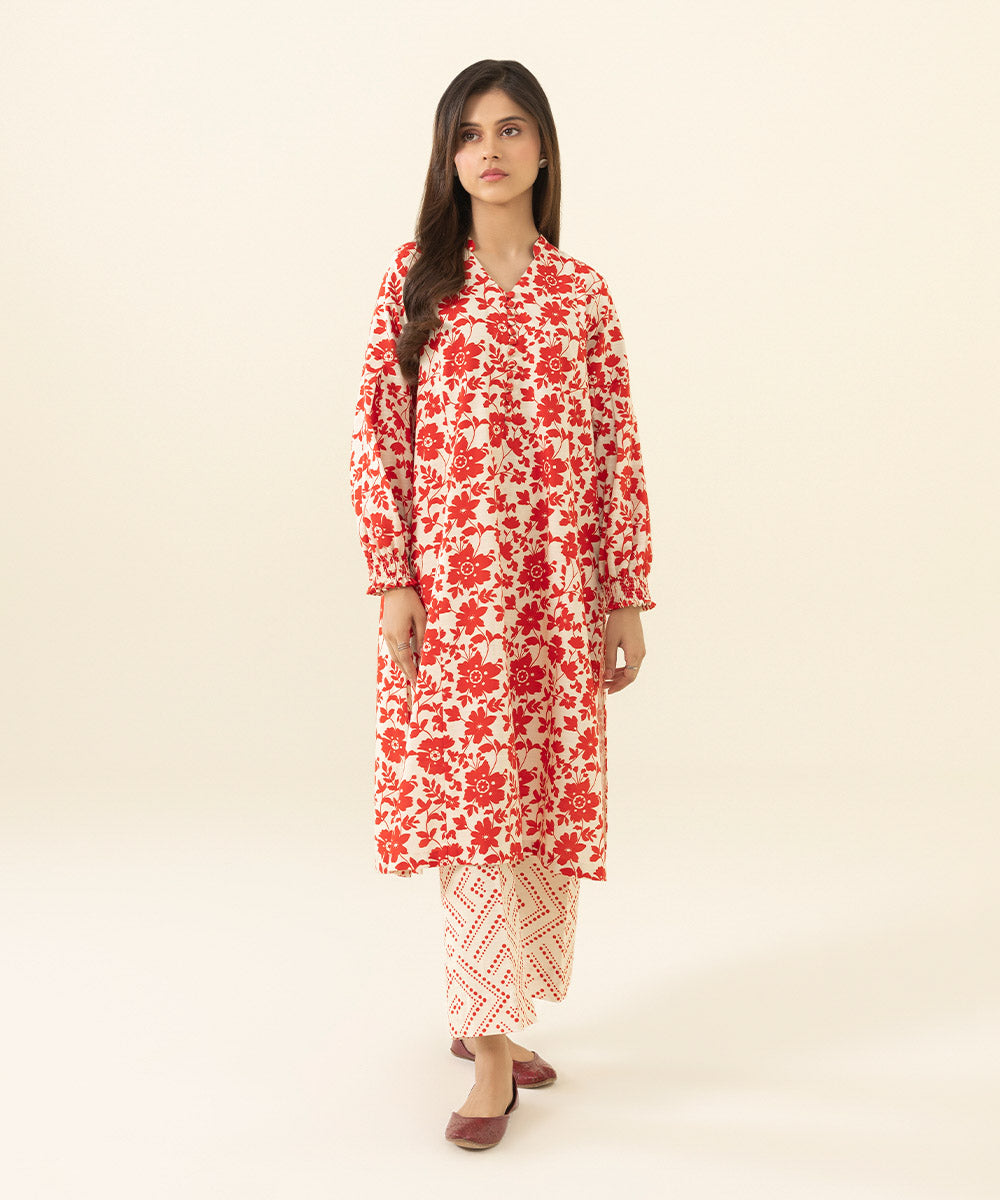 2 Piece - Printed Khaddar Suit