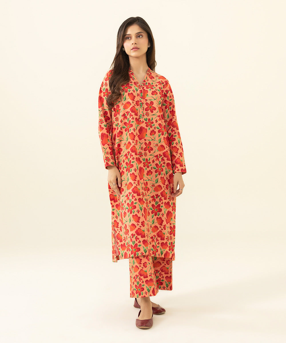 2 Piece - Printed Khaddar Suit