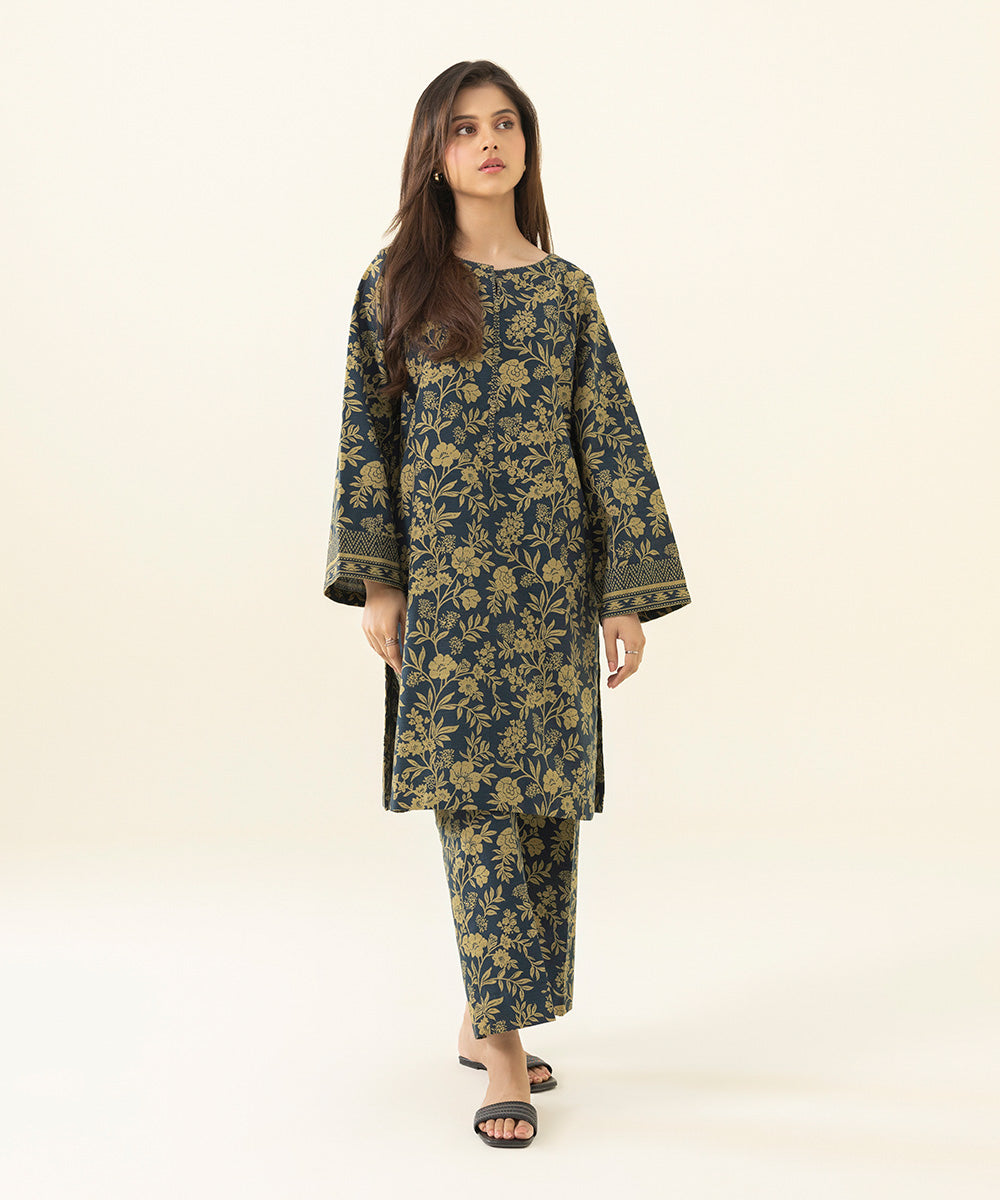 2 Piece - Printed Khaddar Suit