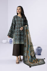 3 Piece - Printed Khaddar Suit