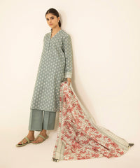 3 Piece - Printed Khaddar Suit