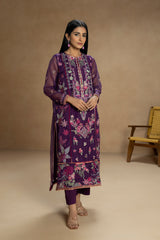 2 Piece - Embroidered Organza Suit