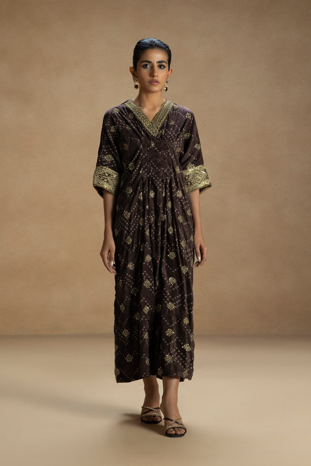 Embroidered Velvet Kaftan