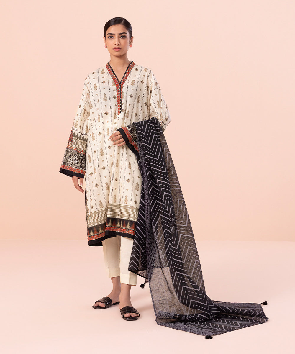 Printed Net Dupatta