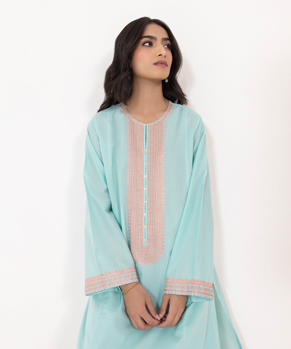 Embroidered Zari Lawn Shirt