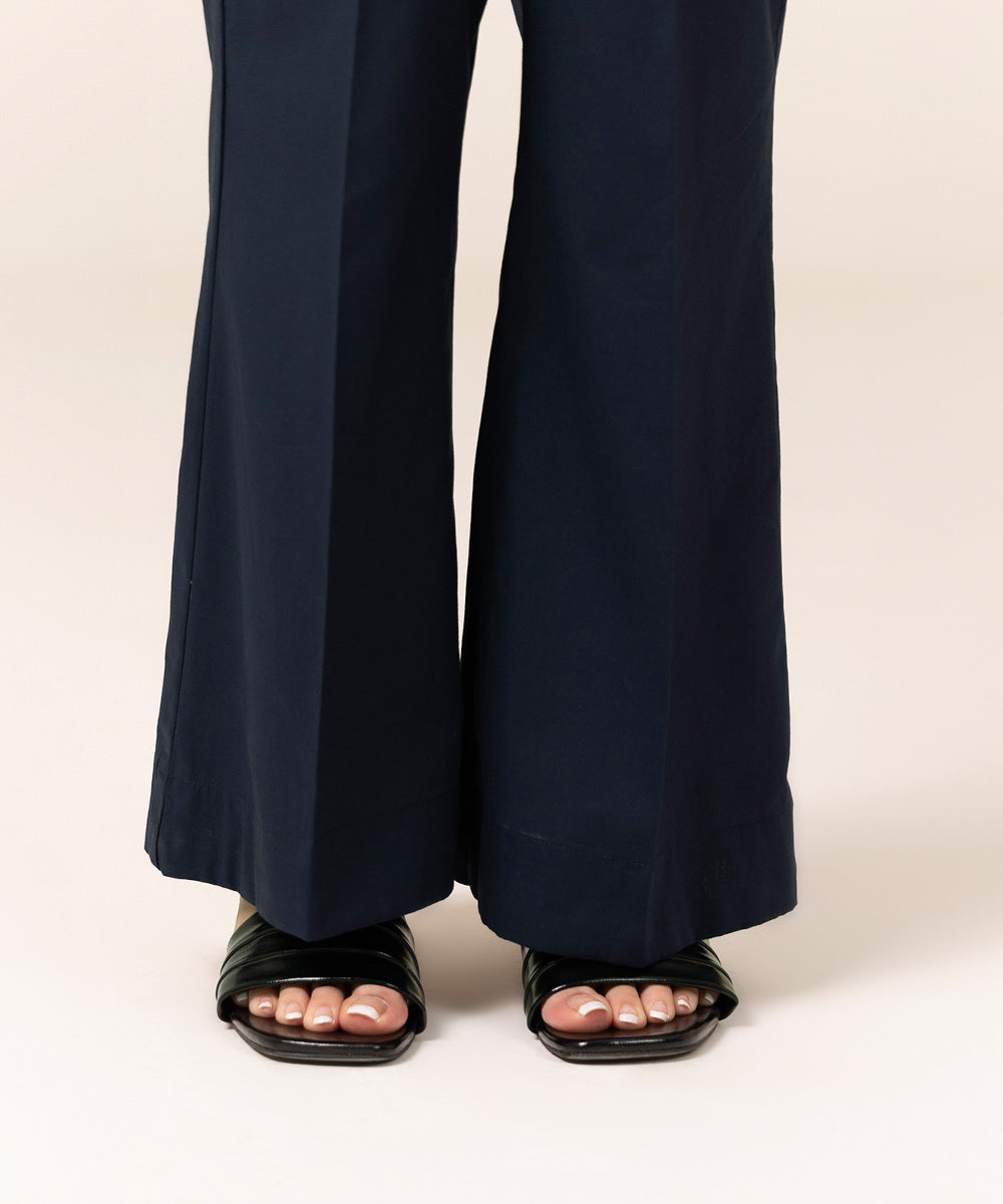 Cambric Boot-Cut Pants