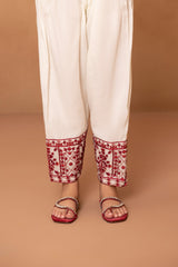 Embroidered Raw Silk Shalwar