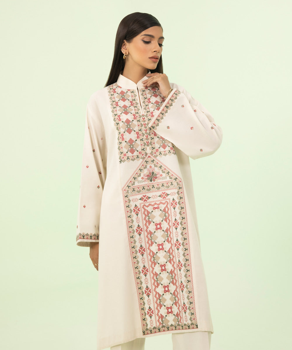 2 Piece - Embroidered Cotton Karandi Suit