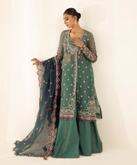 3 Piece - Embroidered Organza Suit