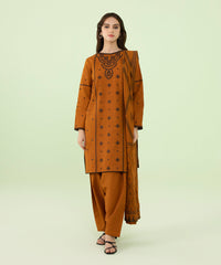 3 Piece - Embroidered Khaddar Suit