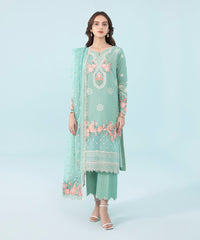 3 Piece - Embroidered Cotton Karandi Suit