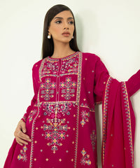 3 Piece - Embroidered Cotton Karandi Suit