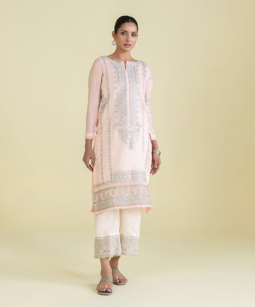 Embroidered Cotton Net Shirt