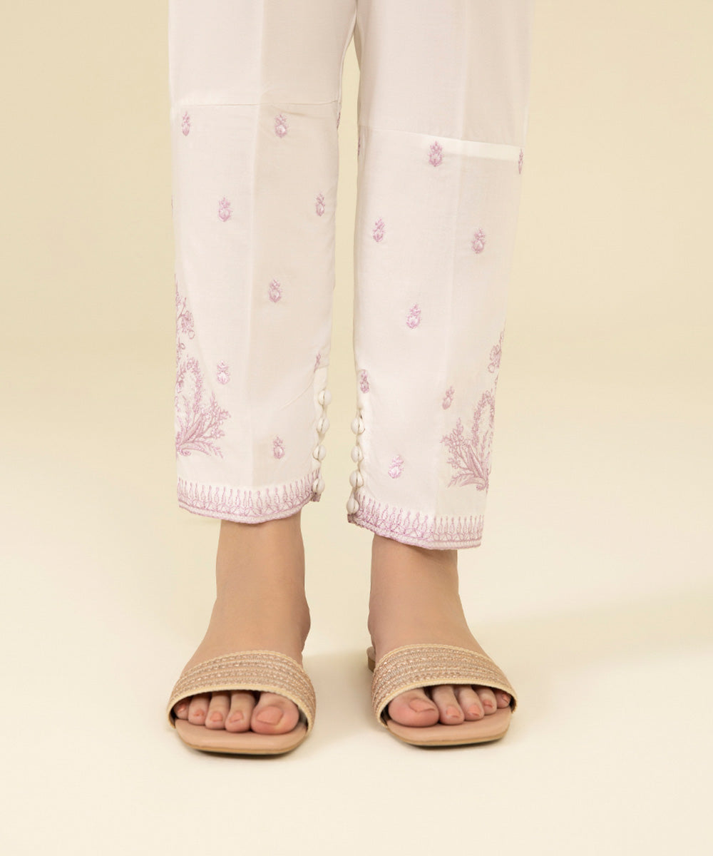 Embroidered Cambric Pants