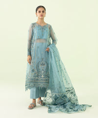 3 Piece - Embroidered Organza Suit