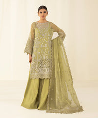 3 Piece - Embroidered Organza Suit