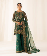 3 Piece - Embroidered Net Suit