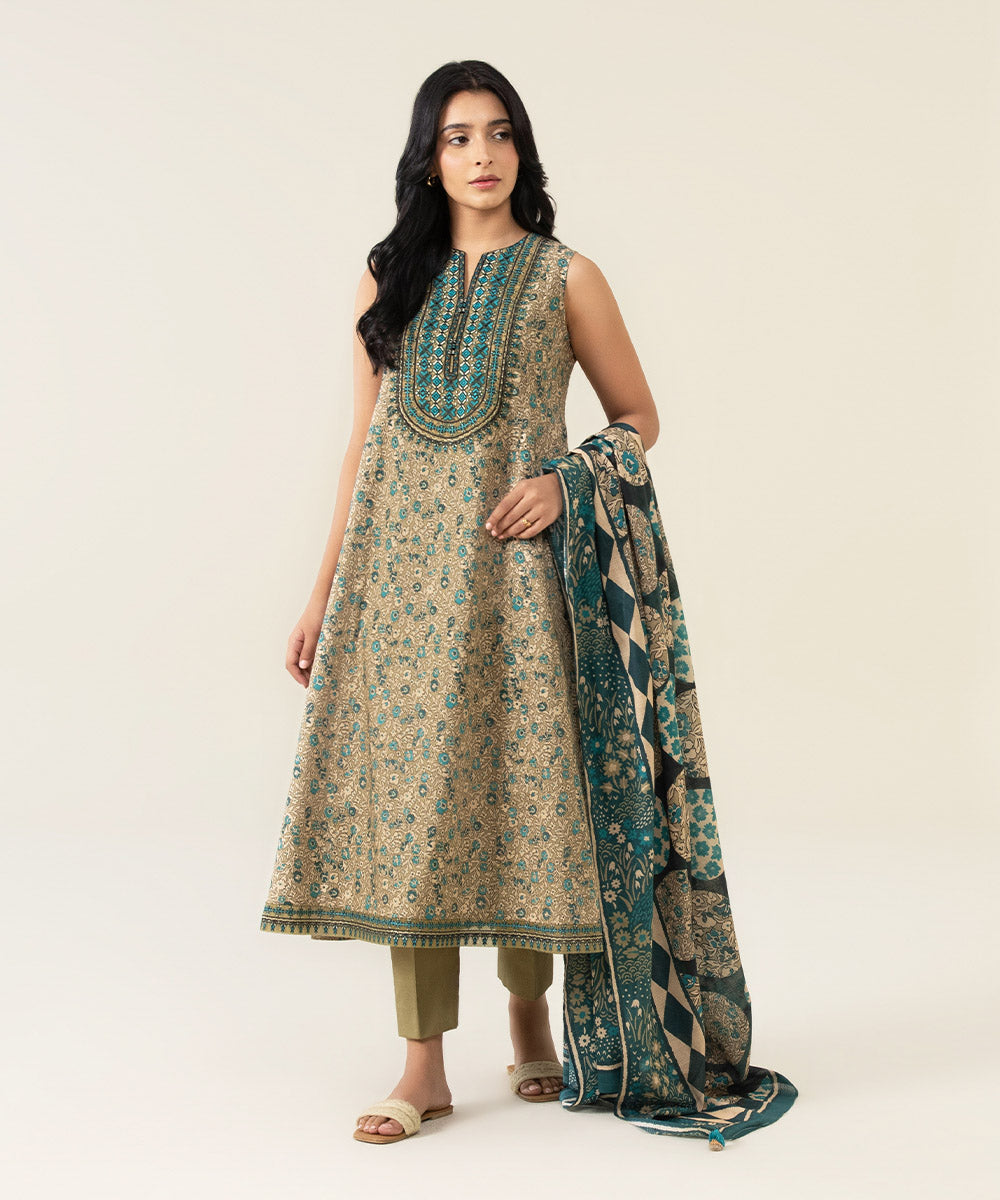 3 Piece - Embroidered Textured Lawn Suit