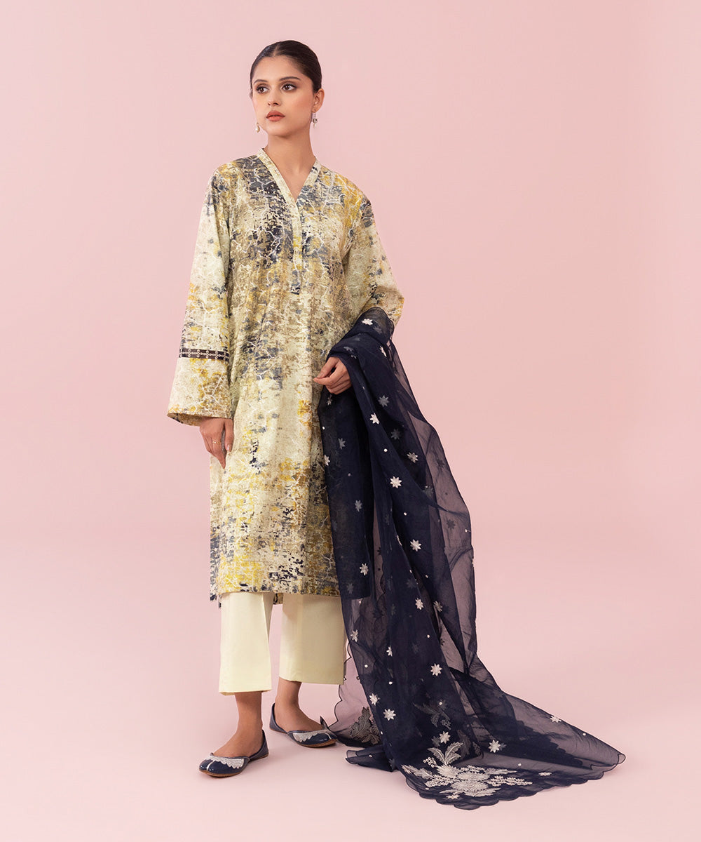 3 Piece - Embroidered Jacquard Suit