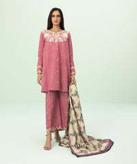 3 Piece - Embroidered Khaddar Suit