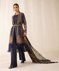 3 Piece - Printed Silk Suit