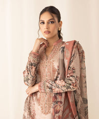 3 Piece - Printed Silk Suit