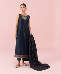 3 Piece - Embroidered Jacquard Suit