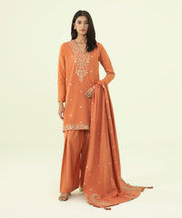 3 Piece - Embroidered Cotton Karandi Suit