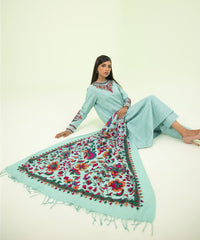 3 Piece - Embroidered Khaddar Suit