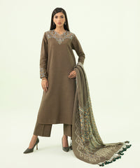 3 Piece - Embroidered Khaddar Suit